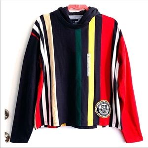 *NWT* Tommy Hilfiger Striped Overhead Hooded Top